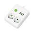 Cетевой удлинитель AMPER. 2.0м. 2 розетки. 10А. 2500 Вт. 3usb. белый.