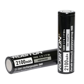 Аккумулятор ROBITON 18650-2100 без защиты с плоским контактом PK1