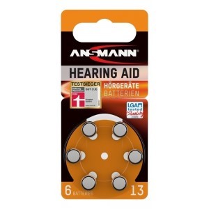 Батарейка ANSMANN Zinc-Air 5013243 13 UK BL6 (для слуховых аппаратов)