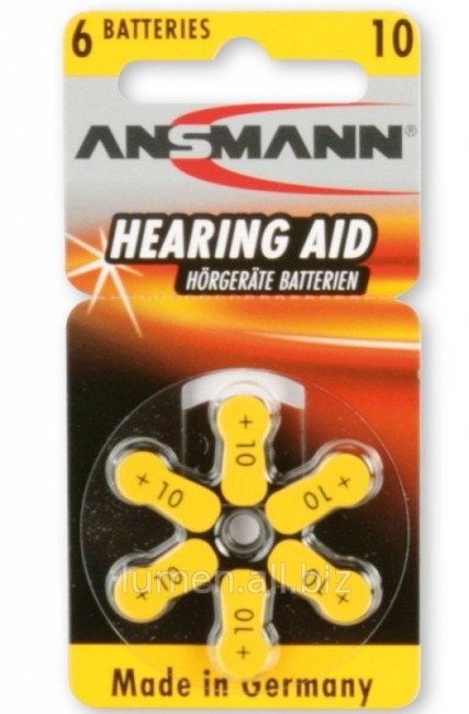 Батарейка ANSMANN Zinc-Air 5013223 10 UK BL6(для слуховых аппаратов)