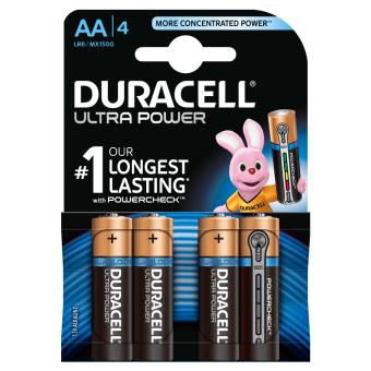 Батарейка DURACELL ULTRA POWER LR6 BL4, упаковка 4 шт.