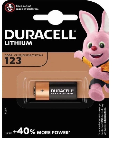Батарейка DURACELL CR123  lithium  3v