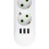 Cетевой удлинитель AMPER. 2.0м. 4 розетки. 3*0.75мм. 10А. 2500 Вт. 3usb. белый.