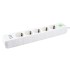 Cетевой удлинитель AMPER. 2.0м. 5 розеток. 10А. 2500 Вт. 3usb. белый.