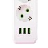 Cетевой удлинитель AMPER. 2.0м. 5 розеток. 10А. 2500 Вт. 3usb. белый.