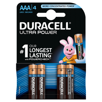 Батарейка DURACELL ULTRA POWER LR03 BL4, упаковка 4 шт.