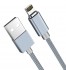 Кабель HOCO U40A USB (m)-Lightning (m) 1.0м 2.0A ткань магнит серый