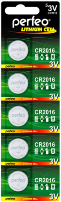 Батарейка Perfeo CR2016/5BL Lithium Cell