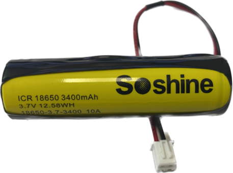 Аккумулятор Li-Ion Soshine 18650 - с разъемом XH2.54 3.7 V  - 3400 mAh перезаряжаемый (без защиты)