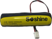 Аккумулятор Li-Ion Soshine 18650 - с разъемом XH2.54 3.7 V  - 3400 mAh перезаряжаемый (без защиты)