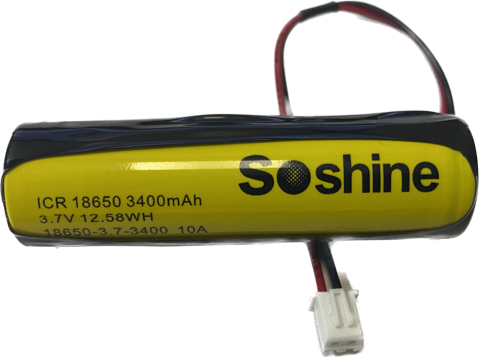 Аккумулятор Li-Ion Soshine 18650 - с разъемом XH2.54 3.7 V  - 3400 mAh перезаряжаемый (без защиты)