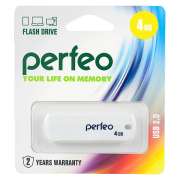 USB Flash PERFEO PF-C05W004 USB 4GB белый BL1