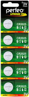 Батарейка Perfeo CR2025/5BL Lithium Cell