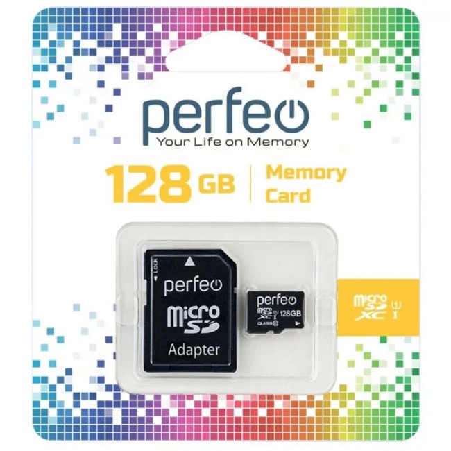 Карта памяти Perfeo microSDXC 128GB High-Capacity (Class 10) UHS-1 Карта памяти Perfeo microSDXC 128GB High-Capacity (Class 10) UHS-1