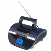 Беспроводная колонка PERFEO i350PRO-PR Bluetooth/AUX,USB/SD, часы-будильник-радио, USB/600mAh (черный/фиолетовый)