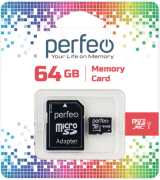 Карта памяти Perfeo microSDXC 64GB High-Capacity (Class 10) UHS-1
