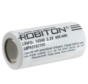 Аккумулятор ROBITON LiFe16340-450 450мАч без защиты PK1