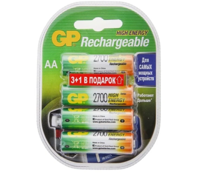 Аккумулятор GP R6 AA NI-MH 2700mAh BL4, упаковка 4 шт.