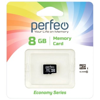 Карта  Памяти Perfeo microSD 8GB High-Capacity (Class 10) economy series