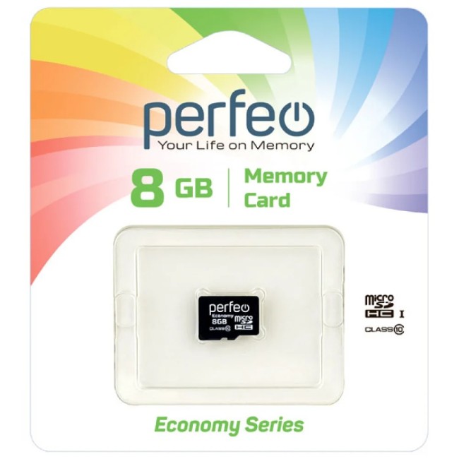 Карта  Памяти Perfeo microSD 8GB High-Capacity (Class 10) economy series