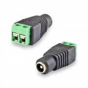 Разъем питание на кабель, гнездо 2,1х5,5x10мм. с клеммной колодкой, (1шт. ) (пакет) PROconnect