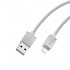 Кабель HOCO U49 USB (m)-Lightning (m) 1.2м 2.4A силикон белый