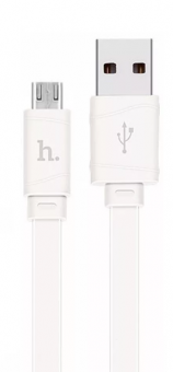 Кабель HOCO X5 USB (m)-microUSB (m) 1.0м 2.4A силикон белый
