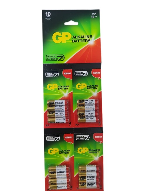 Батарейка GP Super 15A-CR4 LR6 AA (4*4) отрывные BL16