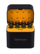 Зарядное устройство для аккумуляторов GoPower SmartCase Li-ion 8 слотов + комплект аккумуляторов 4AA и 4AAA