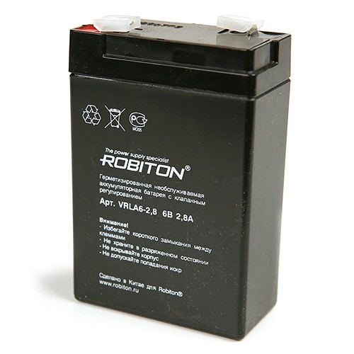 Аккумулятор Robiton VRLA6-2.8 Свинцово-кислотный