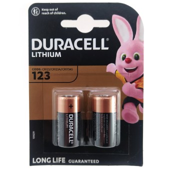 Батарейка DURACELL CR123  lithium  3v, упаковка 2 шт.