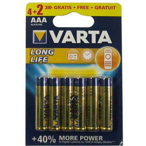 Батарейка VARTA LONGLIFE 4103 LR03 BL6