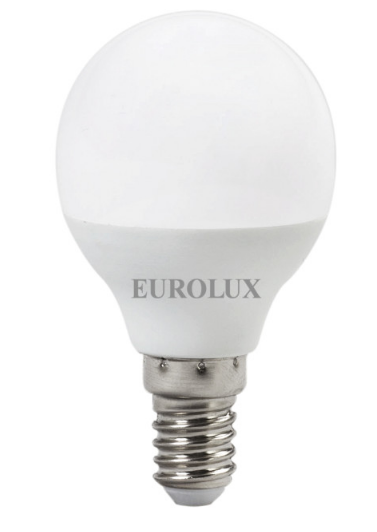 Лампа светодиодная LL-E-G45-7W-230-4K-E14 (шар, 7Вт, нейтр., Е14) Eurolux