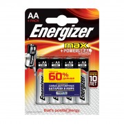 Батарейка Energizer MAX+Power seal LR6 AA BL4 Alkaline 1.5V, 4 шт в упаковке.