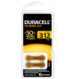 Батарейка DURACELL HEARING AID ZA312, упаковка 6 шт.