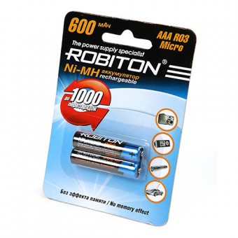 Аккумулятор Robiton 600MHAAA-2 BL2