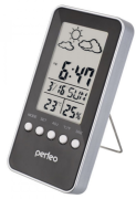 Perfeo Часы-метеостанция "Window", чёрный, (PF-S002A) время, температура, влажность, дата