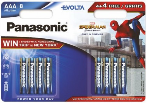 Батарейка Panasonic EVOLTA LR03 4+4шт Spider-Man BL8