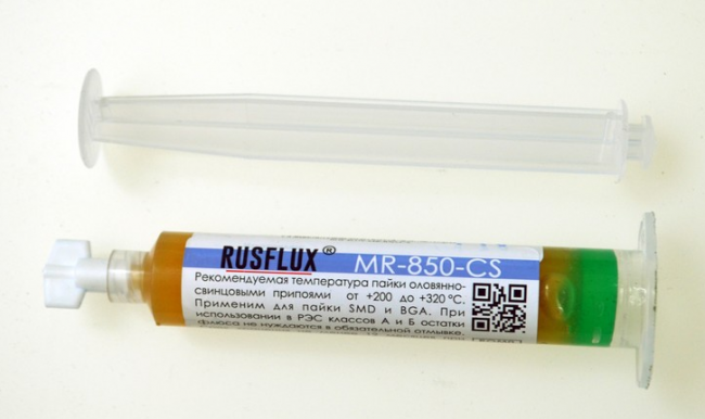 Флюс паяльный MR-850-CS (2 мл) RUSFLUX (шприц)