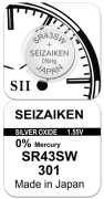 Батарейка SEIZAIKEN 301 (SR43SW) Silver Oxide 1.55V