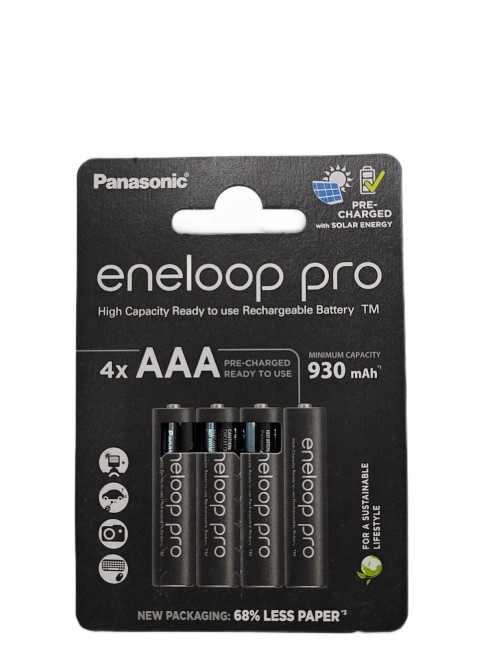 Аккумулятор Panasonic eneloop pro BK-4HCDE/4BE 930mAh AAA BL4, упаковка 4 шт.