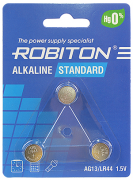 Батарейка ROBITON STANDARD R-AG13-0-BL3 (0% Hg) AG13 LR44 357 A76 МЦ-1154 BL3, упаковка 3 шт.