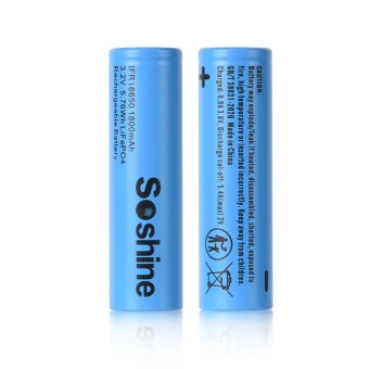 Аккумулятор LiFePO4  Soshine  IFR18650 - 3.2 V - 1800 mAh  без защиты 