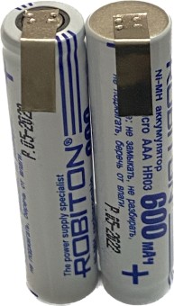 Аккумулятор ROBITON 600MHAAA-2 prof с лепестковыми выводами на 2.4 V