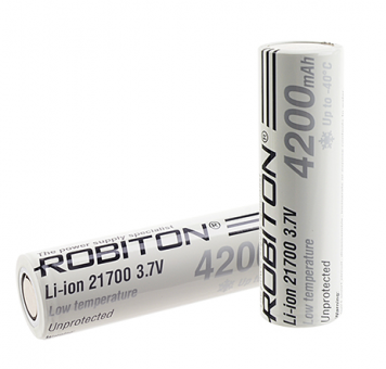Аккумулятор ROBITON 21700 4200 mah LI217NP4200LT 45А (INR21700-P42A) низкотемпературный без защиты PK1