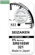 Батарейка SEIZAIKEN 321 (SR616SW) Silver Oxide 1.55V