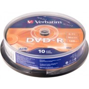 Диск Verbatim DVD+R 4.7 GB 16x CB/10 43498