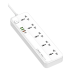 LDNIO SC5415/ Сетевой удлинитель 2м/ 5 розеток EU_UK_US/ 2500W/ 4 USB: QC 3.0+PD 3.0 20W/ White