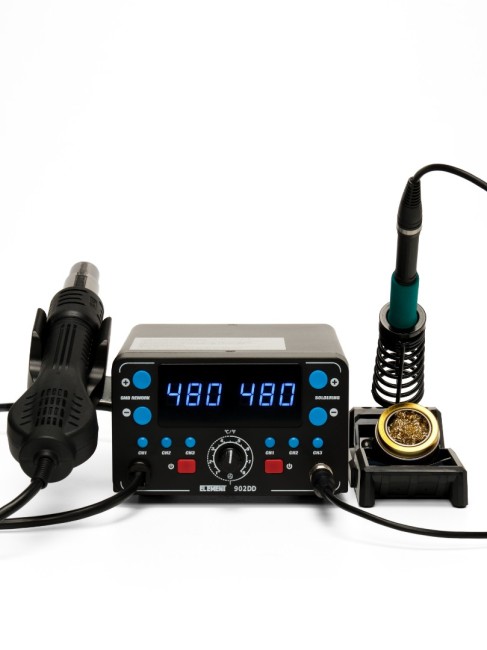 Паяльная станция ELEMENT 902DD (фен+паяльник T12)