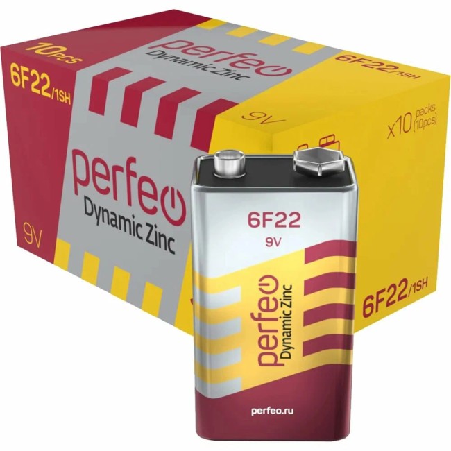 Батарейка крона PERFEO Dynamic Zinc R-6F22-SR1 6F22 